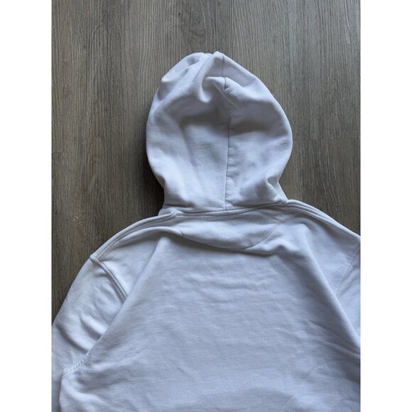 Vintage Y2K Nike Mini Swoosh White Hoodie Sweater Streetwear Sports Hype Medium - Picture 11 of 16